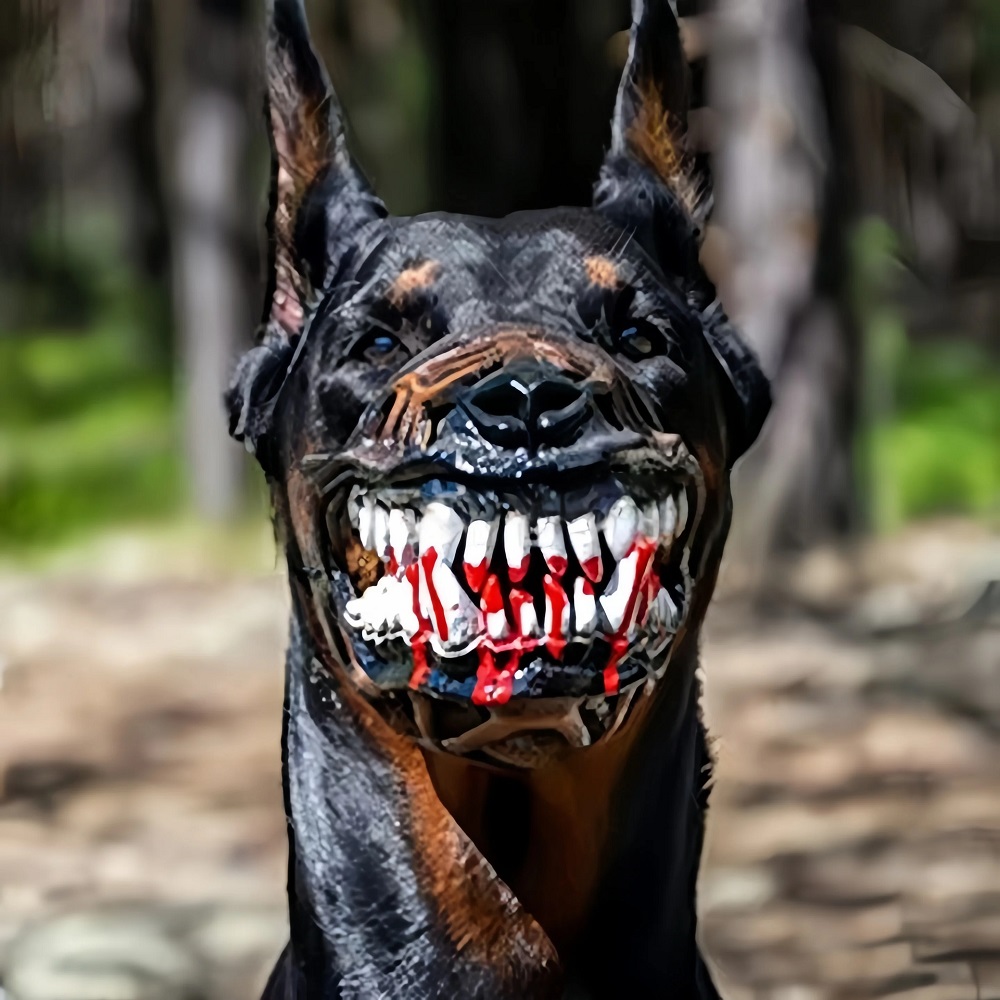 Dog Muzzle Silicone - Máscara de Silicona 3D Realista para